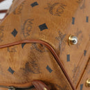 MCM Vicetos Logogram Hand Bag PVC Leather Brown Gold Auth bs32955-14