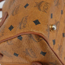 MCM Vicetos Logogram Hand Bag PVC Leather Brown Gold Auth bs32955-16