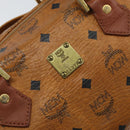 MCM Vicetos Logogram Hand Bag PVC Leather Brown Gold Auth bs32955-12