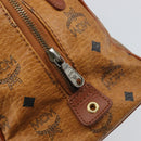MCM Vicetos Logogram Hand Bag PVC Leather Brown Gold Auth bs32955-17