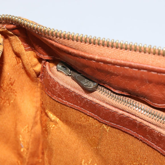 MCM Vicetos Logogram Hand Bag PVC Leather Brown Gold Auth bs32955