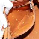 MCM Vicetos Logogram Hand Bag PVC Leather Brown Gold Auth bs32955-21