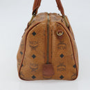 MCM Vicetos Logogram Hand Bag PVC Leather Brown Gold Auth bs32955-3