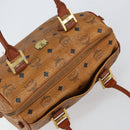 MCM Vicetos Logogram Hand Bag PVC Leather Brown Gold Auth bs32955-6