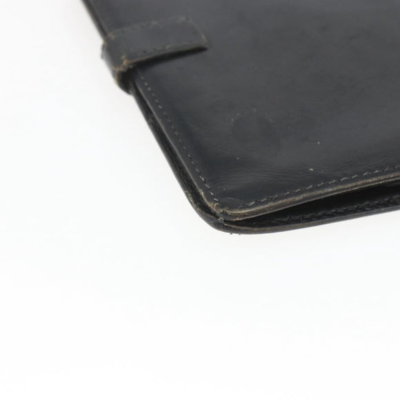 HERMES Saumur Diane Wallet Leather Black Auth bs32957