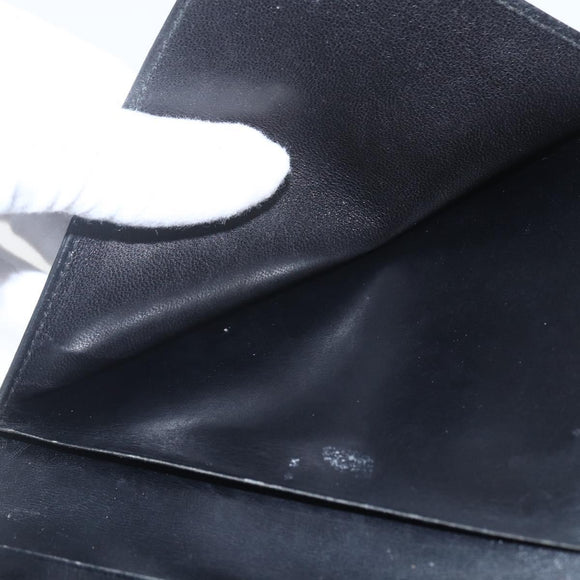 HERMES Saumur Diane Wallet Leather Black Auth bs32957