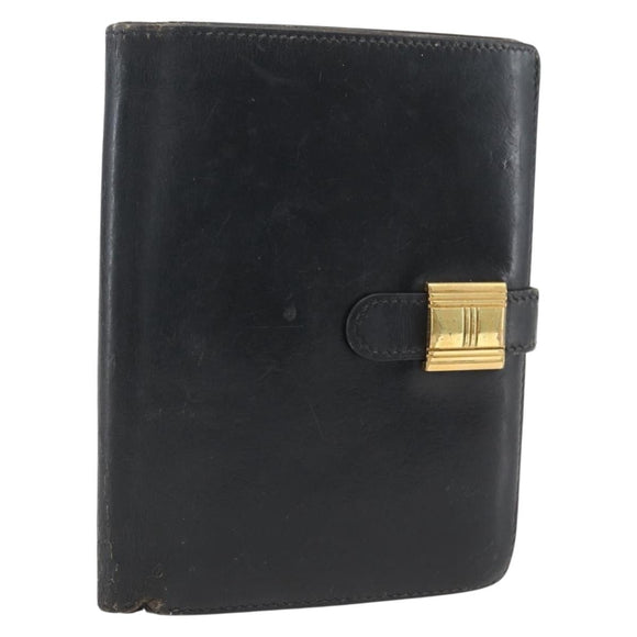 HERMES Saumur Diane Wallet Leather Black Auth bs32957