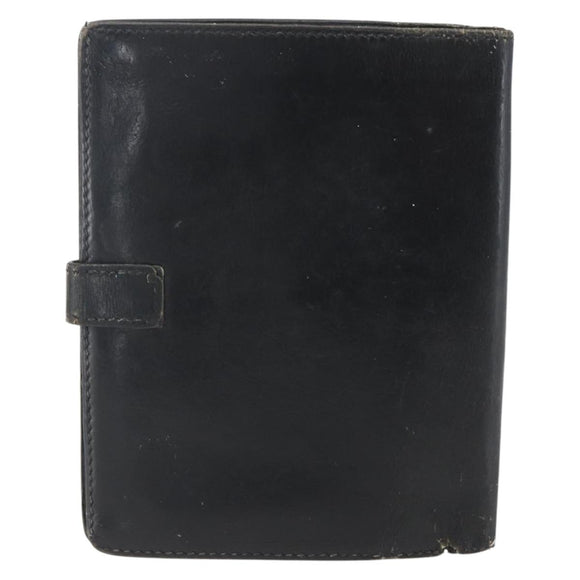 HERMES Saumur Diane Wallet Leather Black Auth bs32957