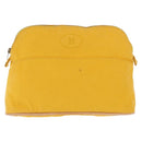 HERMES Pouch Canvas 2 Set Yellow Pink Auth bs32958-2