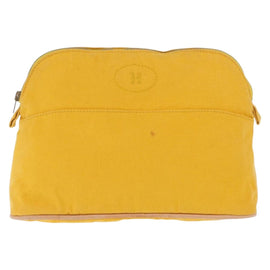 HERMES Pouch Canvas 2 Set Yellow Pink Auth bs32958 - 0