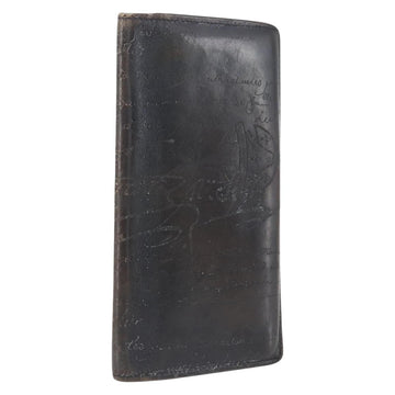 Berluti Long Wallet Leather Dark Brown Auth bs32959