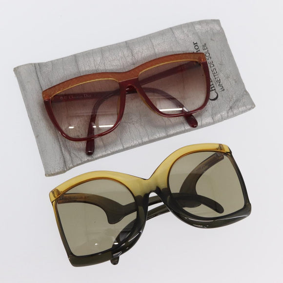 Christian Dior Sunglasses plastic 2 Set Brown Auth bs32960