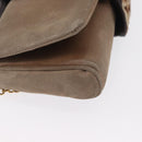 DOLCE&GABBANA Chain Shoulder Bag Suede Brown Gold Auth bs32962-9