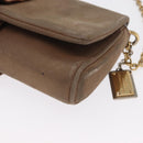 DOLCE&GABBANA Chain Shoulder Bag Suede Brown Gold Auth bs32962-14