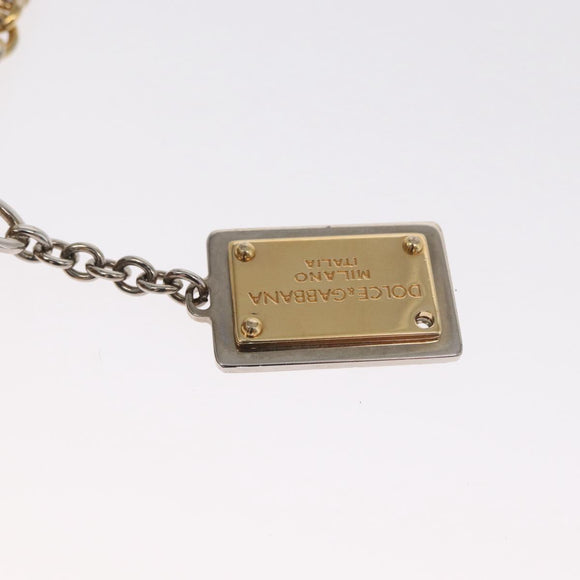 DOLCE&GABBANA Chain Shoulder Bag Suede Brown Gold Auth bs32962