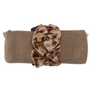 DOLCE&GABBANA Chain Shoulder Bag Suede Brown Gold Auth bs32962-13