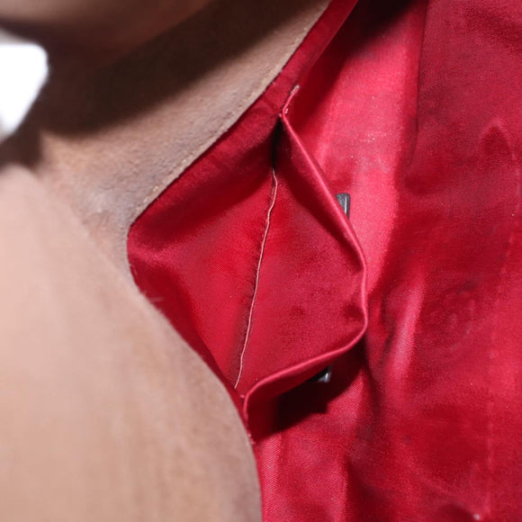 DOLCE&GABBANA Chain Shoulder Bag Suede Brown Gold Auth bs32962