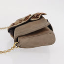DOLCE&GABBANA Chain Shoulder Bag Suede Brown Gold Auth bs32962-4