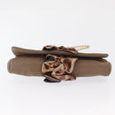 DOLCE&GABBANA Chain Shoulder Bag Suede Brown Gold Auth bs32962-5