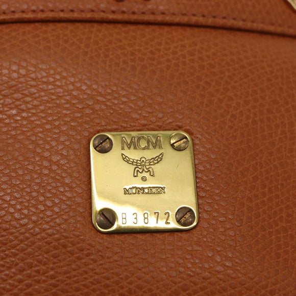 MCM Body Bag Leather Brown Gold Auth bs32963
