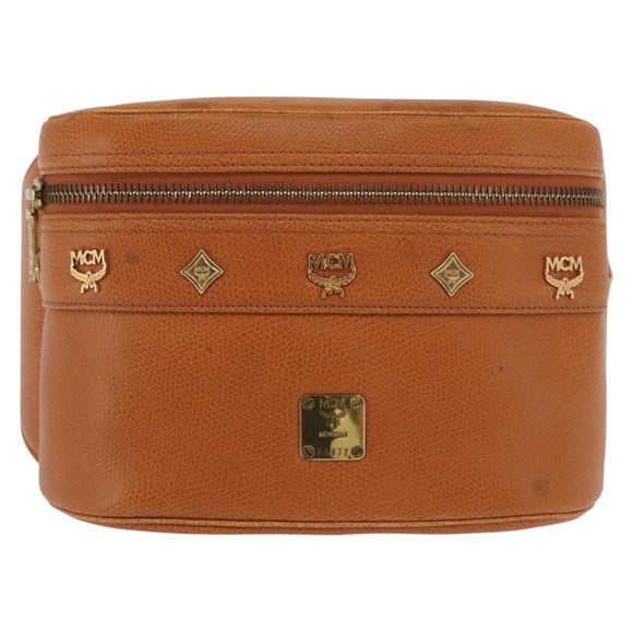 MCM Body Bag Leather Brown Gold Auth bs32963