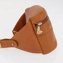 MCM Body Bag Leather Brown Gold Auth bs32963-4