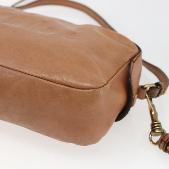 Chloe Shoulder Bag Leather Brown Gold Auth bs32964