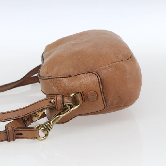 Chloe Shoulder Bag Leather Brown Gold Auth bs32964