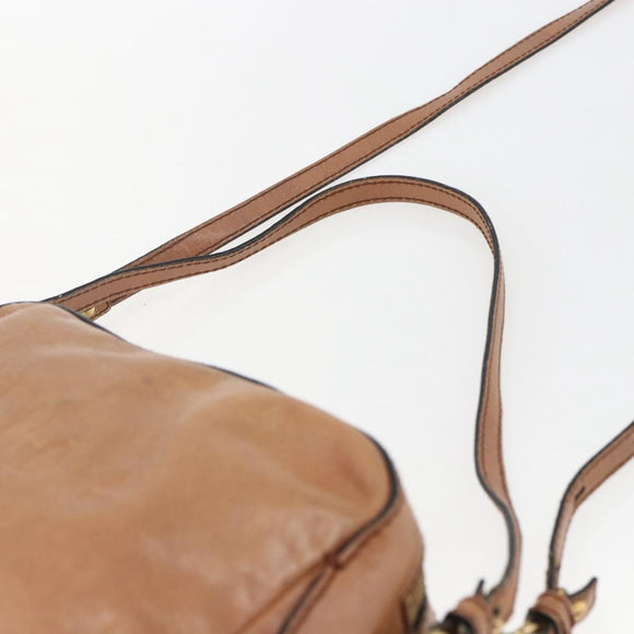 Chloe Shoulder Bag Leather Brown Gold Auth bs32964