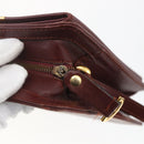 CARTIER Must Line Clutch Bag Leather Bordeaux Gold Auth bs32966-13