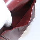CARTIER Must Line Clutch Bag Leather Bordeaux Gold Auth bs32966-20