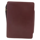 CARTIER Must Line Clutch Bag Leather Bordeaux Gold Auth bs32966-3