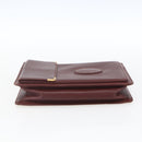 CARTIER Must Line Clutch Bag Leather Bordeaux Gold Auth bs32966-5