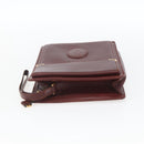 CARTIER Must Line Clutch Bag Leather Bordeaux Gold Auth bs32966-6