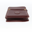 CARTIER Must Line Clutch Bag Leather Bordeaux Gold Auth bs32966-7