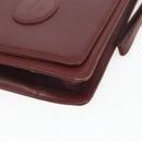 CARTIER Must Line Clutch Bag Leather Bordeaux Gold Auth bs32966-8