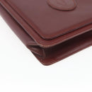 CARTIER Must Line Clutch Bag Leather Bordeaux Gold Auth bs32966-9