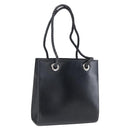 CARTIER Hand Bag Leather Black Silver Auth bs32968-1