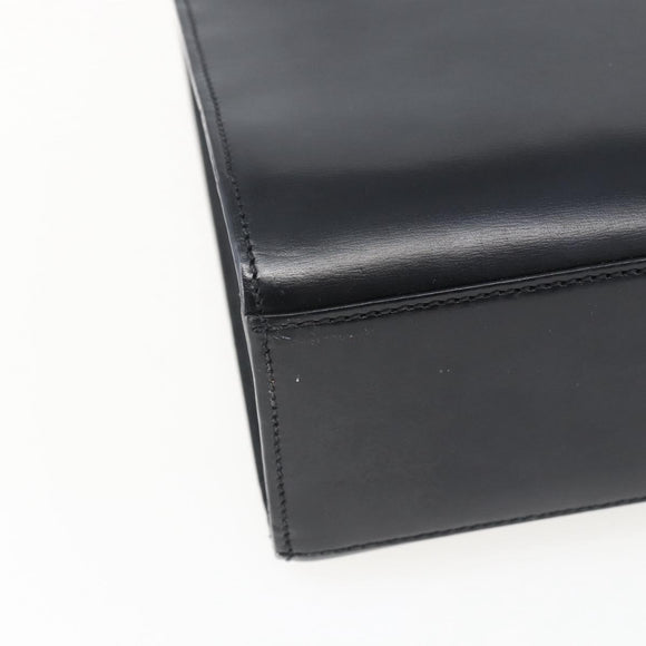 CARTIER Hand Bag Leather Black Silver Auth bs32968