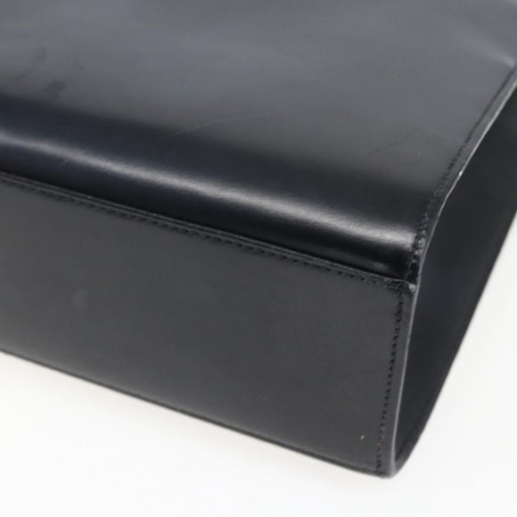 CARTIER Hand Bag Leather Black Silver Auth bs32968
