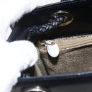CARTIER Hand Bag Leather Black Silver Auth bs32968-15