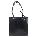 CARTIER Hand Bag Leather Black Silver Auth bs32968-2