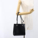 CARTIER Hand Bag Leather Black Silver Auth bs32968-21