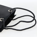 CARTIER Hand Bag Leather Black Silver Auth bs32968-7