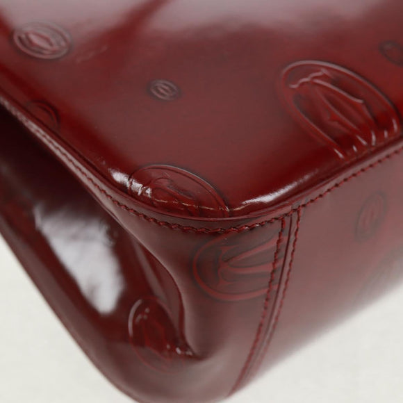 Chloe Hand Bag Patent leather Red Gold Auth bs32969V