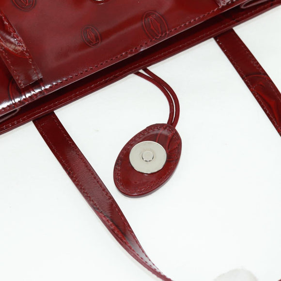 Chloe Hand Bag Patent leather Red Gold Auth bs32969V