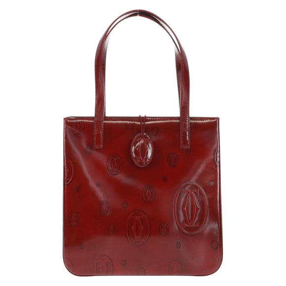 Chloe Hand Bag Patent leather Red Gold Auth bs32969V