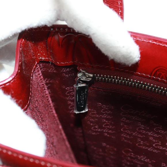 Chloe Hand Bag Patent leather Red Gold Auth bs32969V