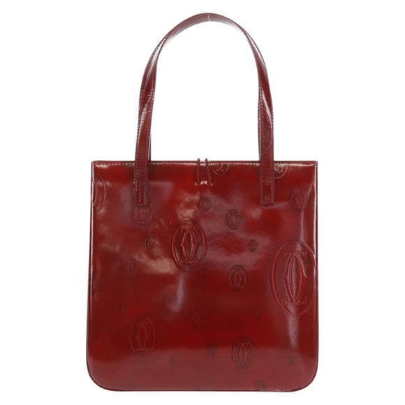 Chloe Hand Bag Patent leather Red Gold Auth bs32969V