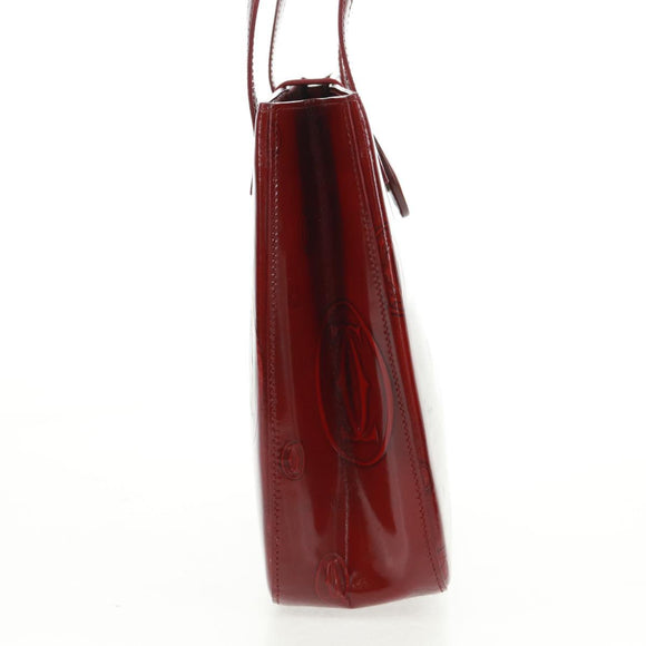 Chloe Hand Bag Patent leather Red Gold Auth bs32969V